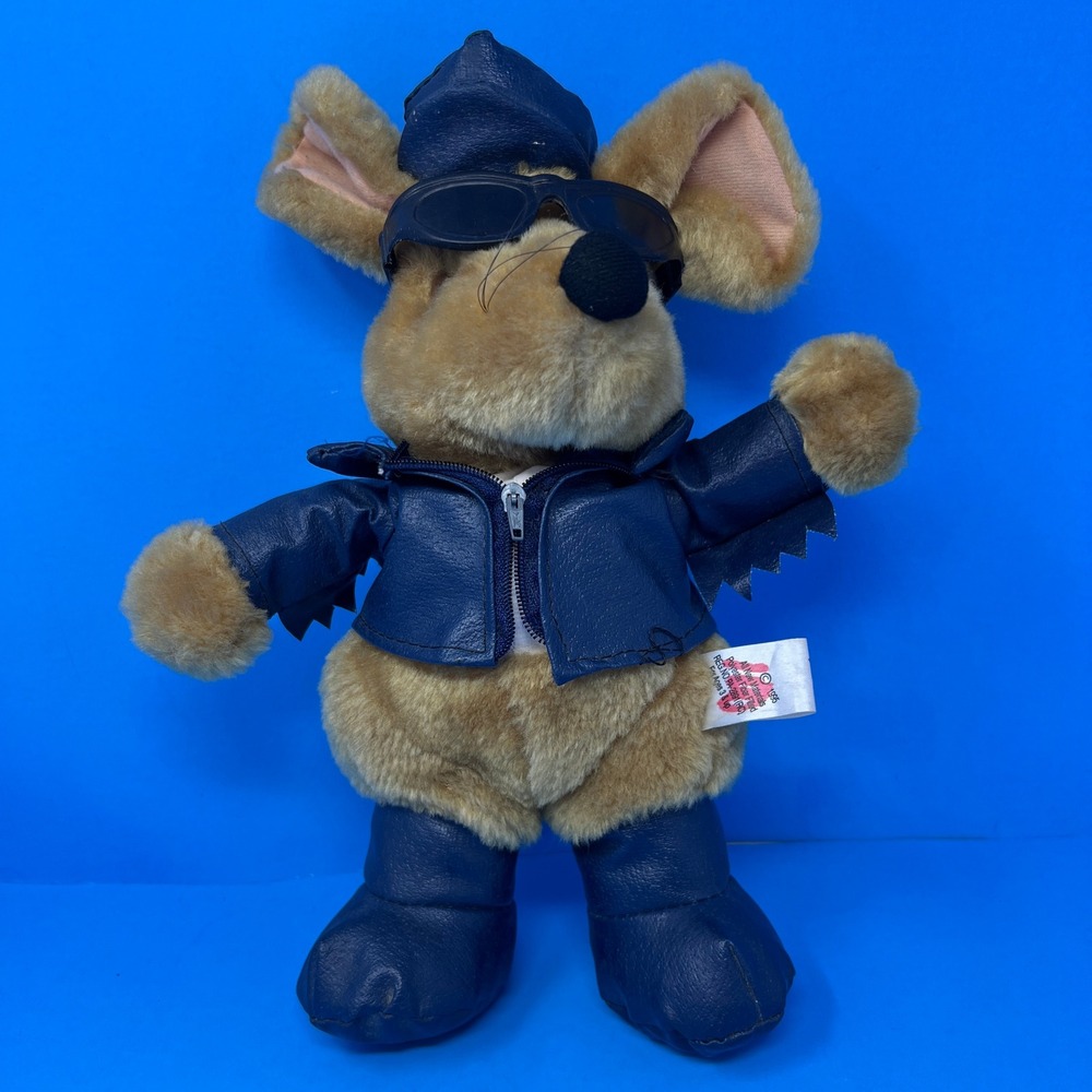 Sugar Loaf Mouse Plush 11 Inch Tan Blue Biker Outfit Sunglasses 1995 Vintage